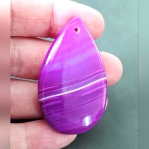 Purple Agate Teardrop Pendant Gemstone